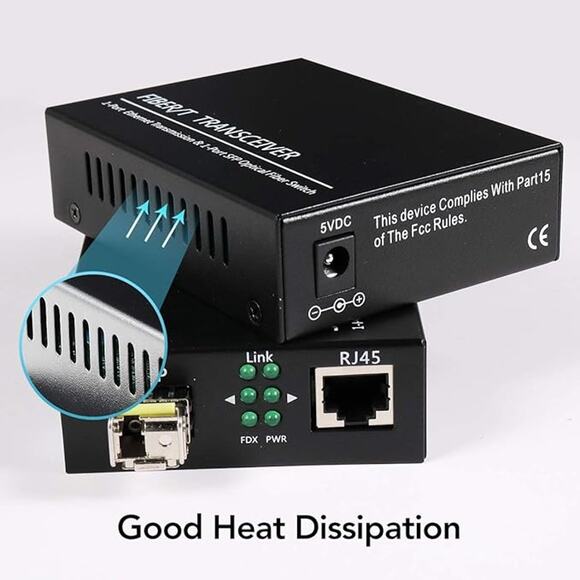 2-Pack Open SFP Slot 1.25G/s Gigabit Fiber Ethernet Media Converter - Picture 3 of 5